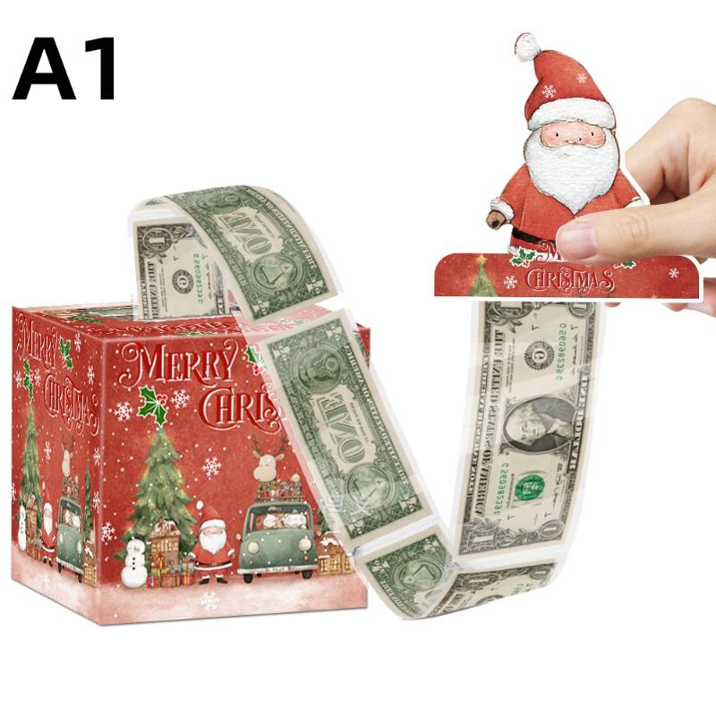 Christmas Cash Gift Box Happy 2026 New Year Decoration Surprise Money Pulling Box Xmas Navidad Santa Claus Gift Money Envelope