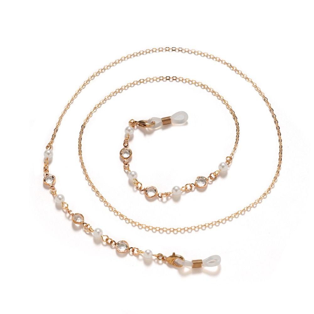 1PC Alloy Eyeglasses Chain Rhinestone Eyewear Holder New Glasses Strap Office Use