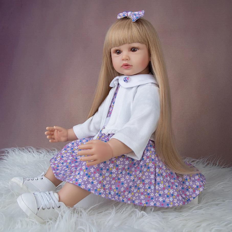 KEIUMI 60 CM Lifelike Reborn Babies Dolls Cloth Body Princess Newborn Toy Baby Dolls For Toddler Birthday Xmas Gifts
