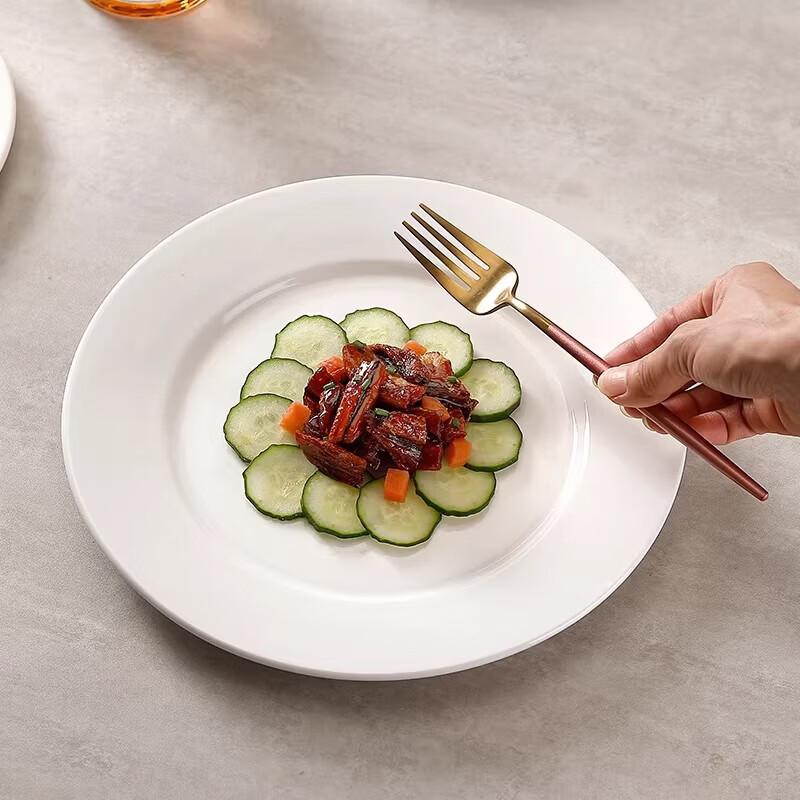 Renzhida European Style White Ceramic Dinner Plate