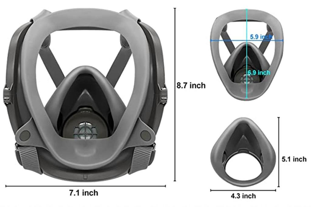 Rechargeable Electric Air Supply Full Face Respirator Mask with Long Tube and Dust/Gas Filters