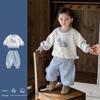2026 Spring Korean Style Boys Hoodie & Casual Pants Two-Piece Set for Infants and Toddlers