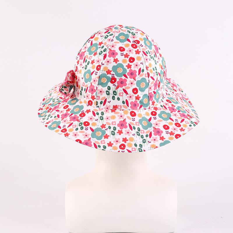 Baby Girl Sun Hat Summer Beach Hats Toddler Infant with Wide Brim Strap Outdoor Bucket Hat