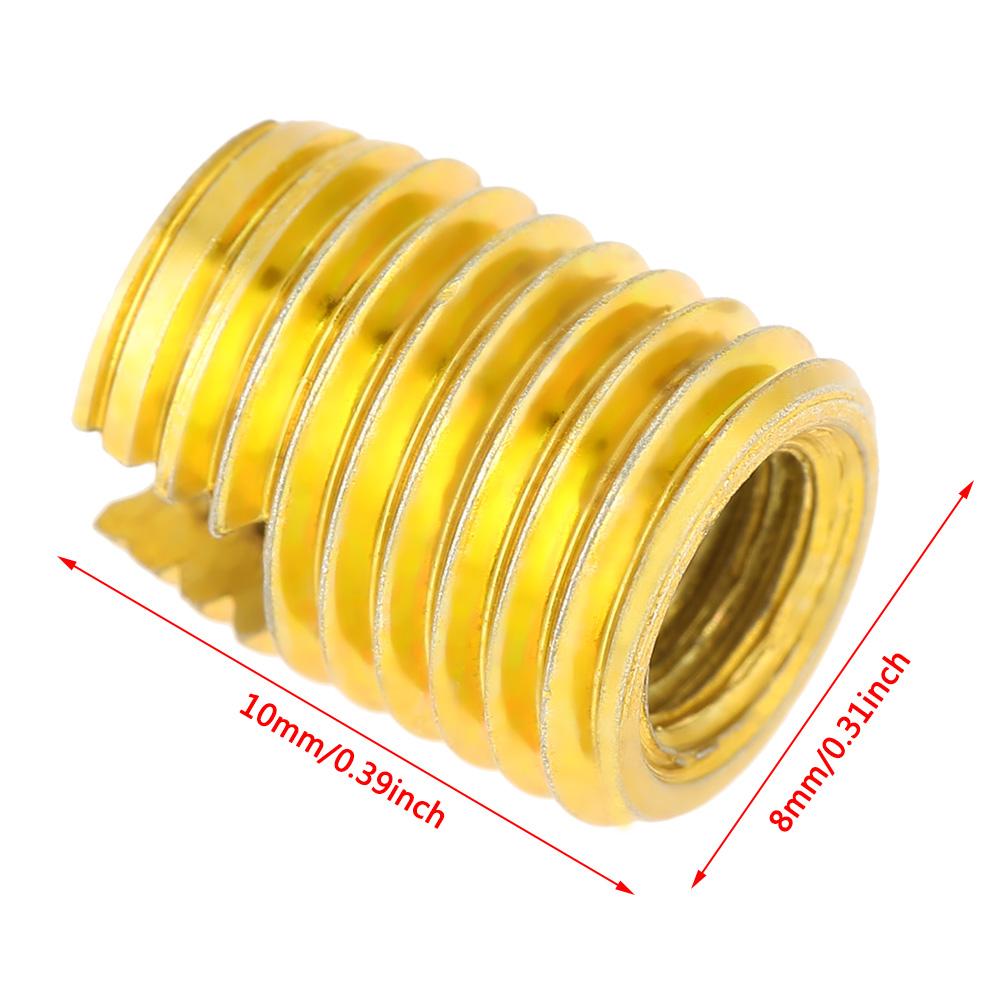 10pcs M8 X M5 Self Tapping Threaded Insert 302 Slotted Type Screw Bushing for Thread Repair