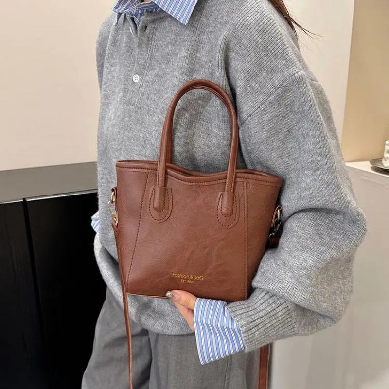 Retro Pu Leather Shoulder Bag For Women Tote Bag Fashion Commuter Crossbody Bag
