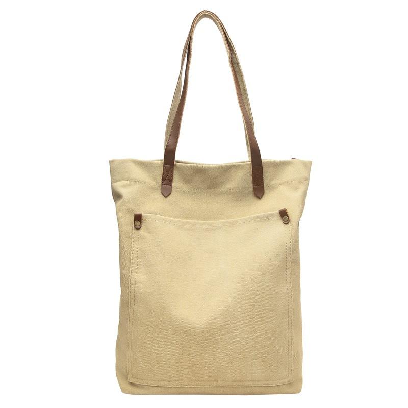 Stylish simple large-capacity canvas retro style women's tutoring bag tote bag commuter versatile shoulder messenger bag