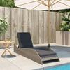 VidaXL Chaise Longue avec Coussins, Lit de Repos avec Dossier Réglable, Bain de Soleil, Meuble de Jardin Extérieur, Moderne, 368280