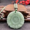 Vintage Double-Sided Pixiu Pendant Necklace: Imitation Jade Glaze, Fu Shou An Kang Charm