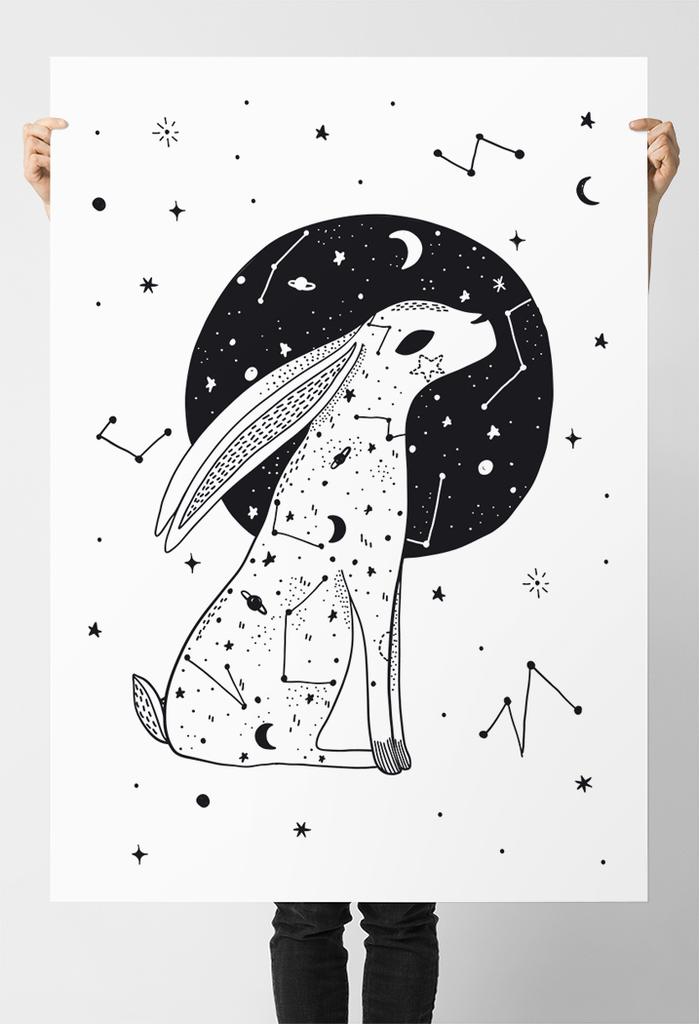 Luna the Star Hare Poster