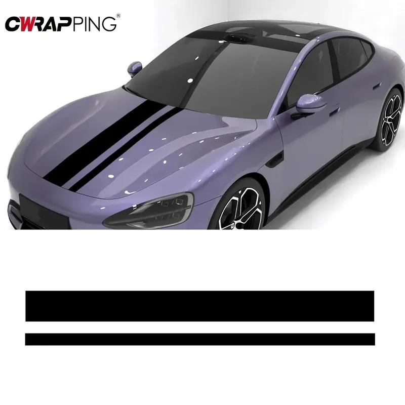 Car Hood Waist Side Decorative Sticker Waterproof Vinyl Hood Side Self-adhesive Tape Decal Car Creative Film Accessories Tool