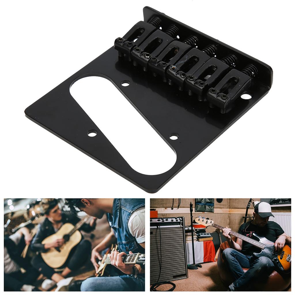 Electric Guitar Bridge 6?String 6ST String Fixed Metal Bridge for TL Electric Guitar AccessoryBlack