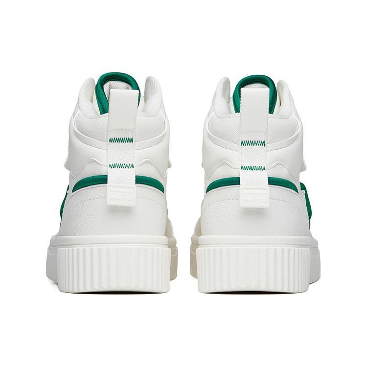 Anta Slip Resistant High top Skateboard Shoes Men's White Green 912248015-4