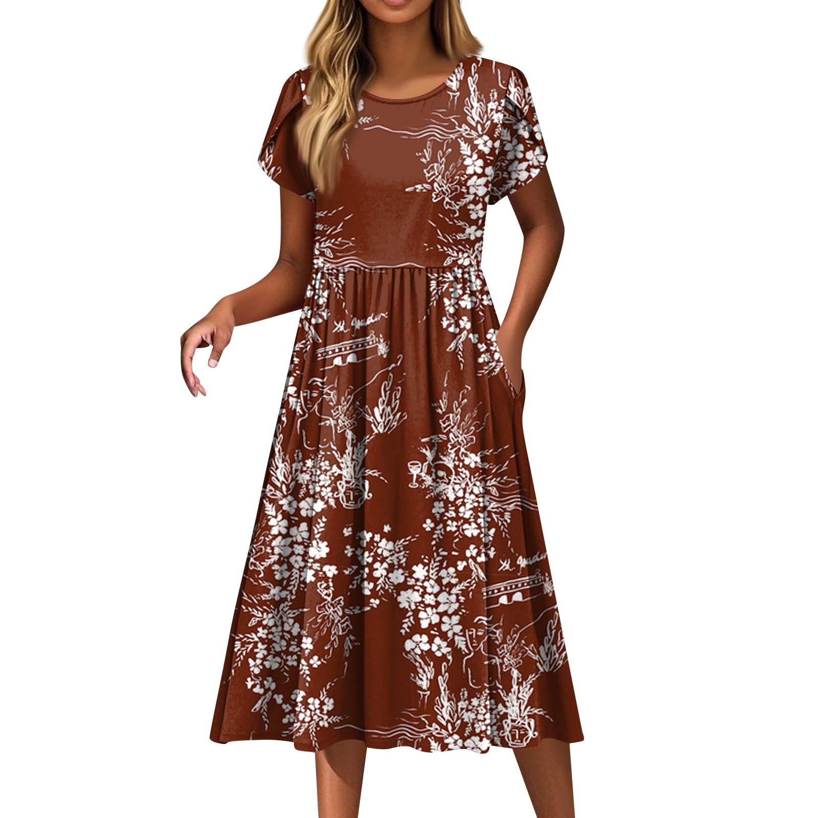 

Женские модные повседневные свободные платья с круглым вырезом и карманами с коротким рукавом XXXL белый