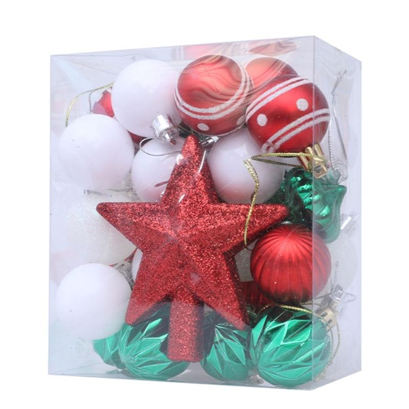 31Pcs Christmas Baubles Ornament Shatterproof Decorative Baubles For Christmas Tree Wedding Winter Festival Celebration