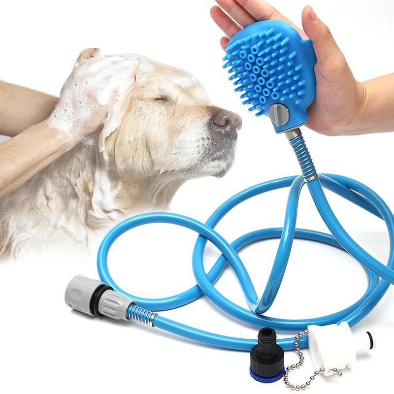 Factory Directly Wholesale Custom Eco-Friendly Plastic Reptile Pet Grooming Supplies Silica Gel Massage Shower (Blue,2.5m) синий