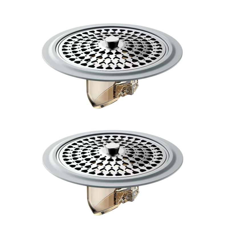 Stainless Steel Floor Drain Strainer Anti Odor Insect Proof Universal Fit for Laundry Bathroom Shower Kitchen