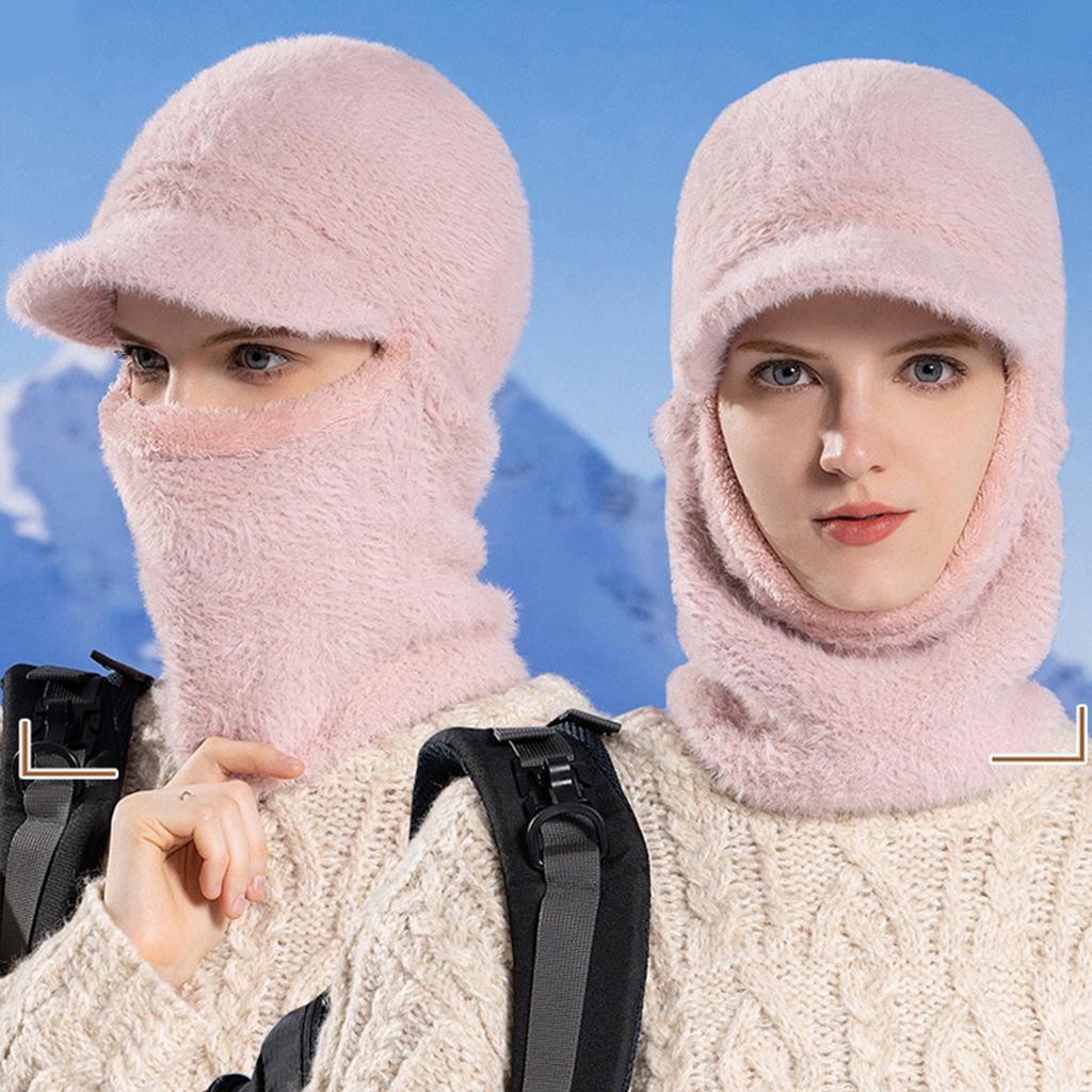 Furry Balaclava for Outdoor Activity Hat with Neck Warmer Hat Pullover Unisex Hat Furry Skull Caps 2000s