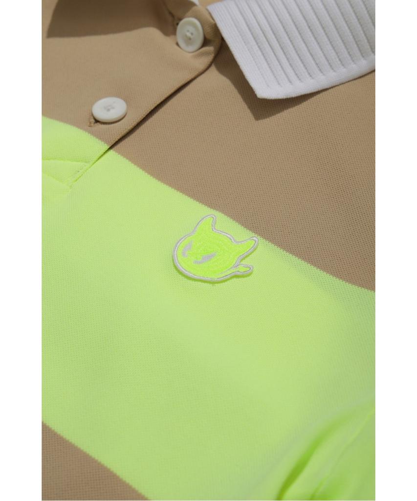 WAAC Women Side Shirring Stripe Polo Wwtcm26303Bex