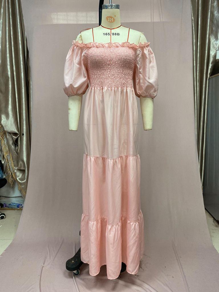 2025 Frühling/Sommer Europäisches & Amerikanisches Damen Ein-Schulter Blumen Feenkleid