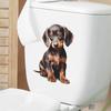 Zabawny Trójwymiarowy Realistyczny Szczeniak Naklejka WC i Ścienna Wodoodporna Samoprzylepna Usuwalna Naklejka do Dekoracji Łazienki WC