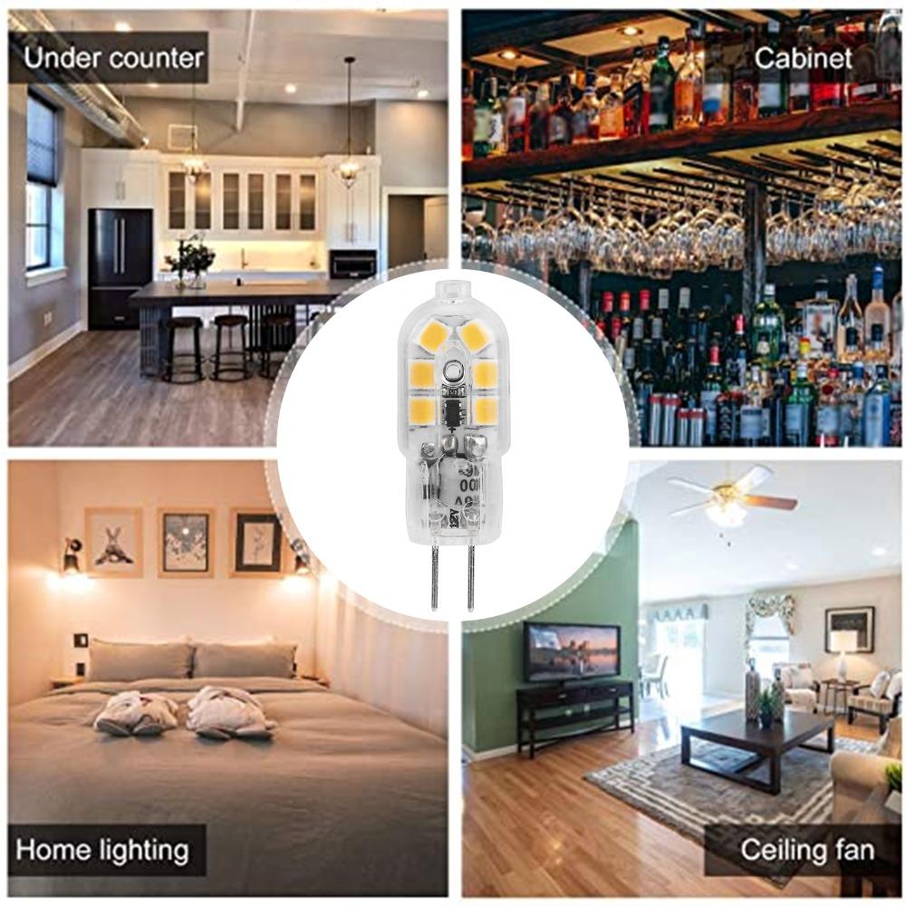 10PCS Warm White Bi Pin Bulbs 12V Halogen Replacement Bulbs Easy LED Light Bulb  Ceiling Lamps