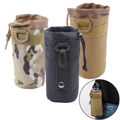 Wasserflaschentasche Militär Outdoor Camping Wandern Kordelzug Wasserflaschenhalter Multifunktions-Flaschentasche Trinkrucksack