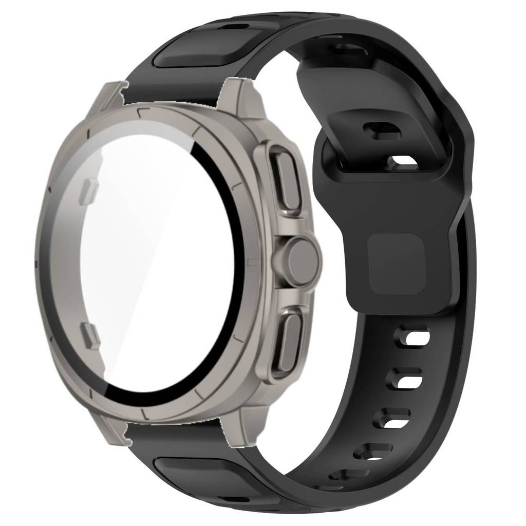Silicone Band +Tempered Glass Case For Samsung Watch 7 40mm 44mm Strap Protector Cover For Samsung Galaxy Watch 7 44mm 40mm
