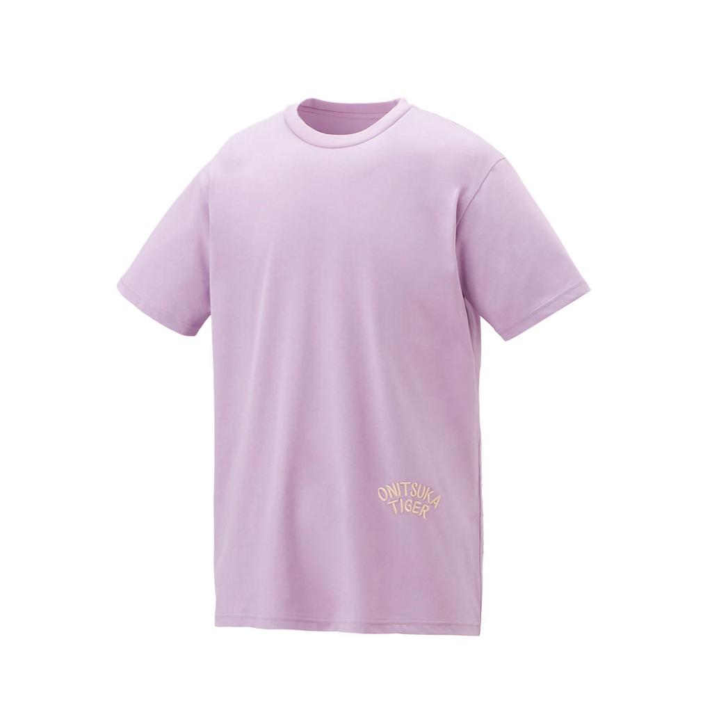 ONITSUKA TIGER Alphabet Embroidery Casual Short Sleeve T-Shirt Unisex Tops Violet 2183B150-400