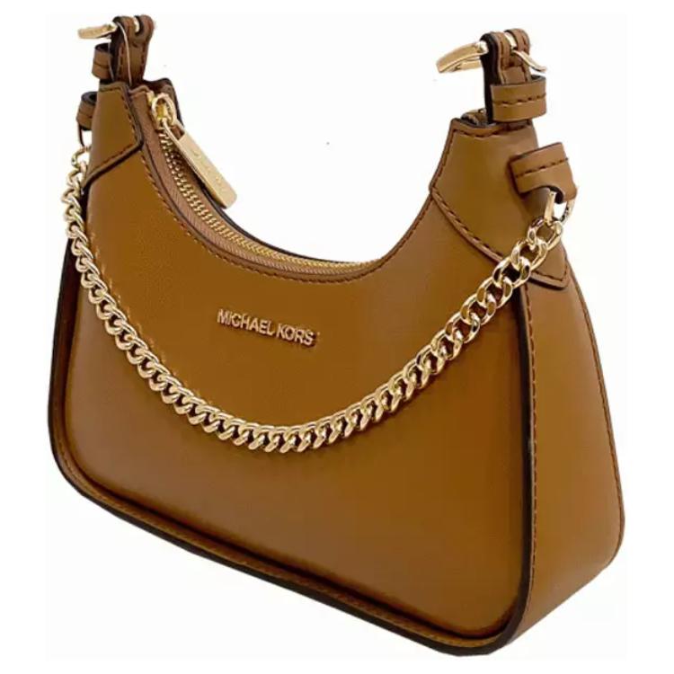 Michael Kors Wilma Minimalist Solid Color Logo Leather Shoulder Bag Women Shoulder Bag Brown 35H3G3WC5L-230
