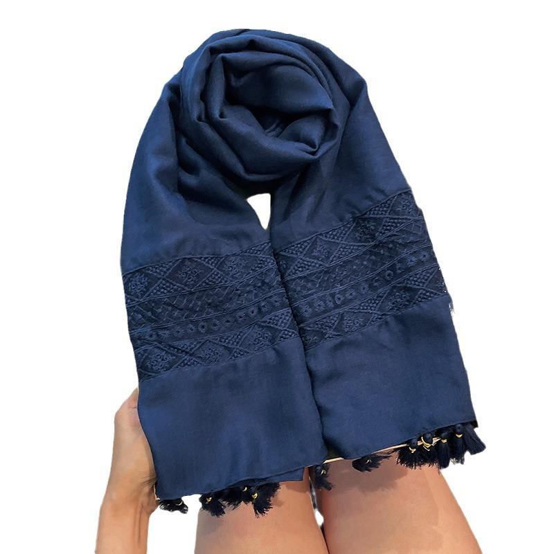Women's Lace Patchwork Scarf Travel Sunscreen Shawl Summer Ethnic Style Fashion Scarf