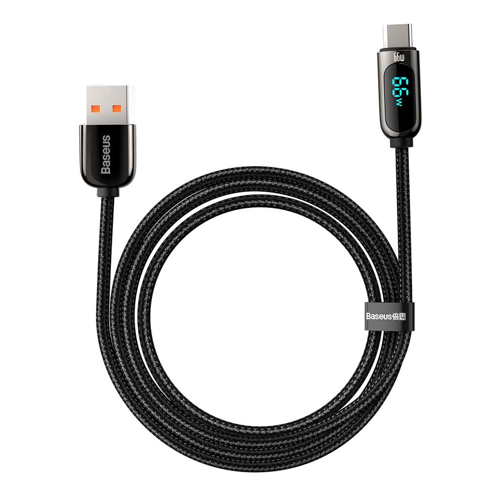 Cable Display Fast Charging Data USBA USBC 66W 1m black