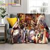 3D Niedliche Genshin Impact Cartoon Spiel Weiche Flanelldecke für Betten Schlafzimmer Sofa Picknick, Überwurfdecke für Outdoor-Freizeit Nickerchen Geschenk