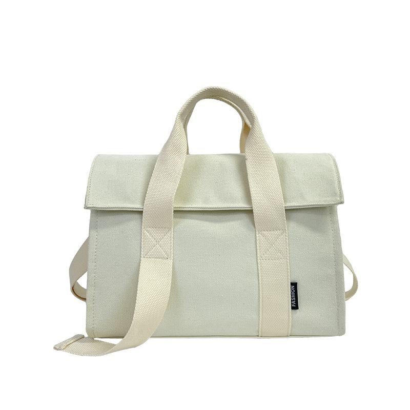 Large Capacity Canvas Bag, Women's Work Commuter Tablet Storage Handbag, Simple Shoulder Messenger Bag