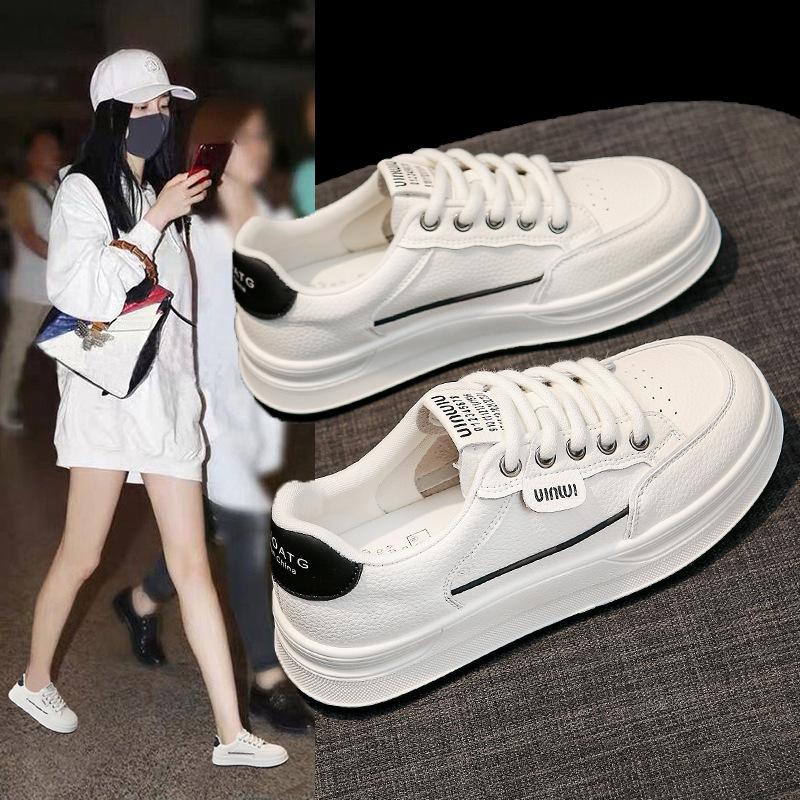 Thick-soled White Shoes Women's Spring and Summer 2025 New Breathable Casual Sports Board Shoes Soft-soled Shoes Children