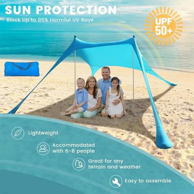 Pop-up Canopy Portable Sunshade Beach Tent UV Resistant Camping Bed Tent Windproof and Sunscreen Sun Shelter Canopy Garden House