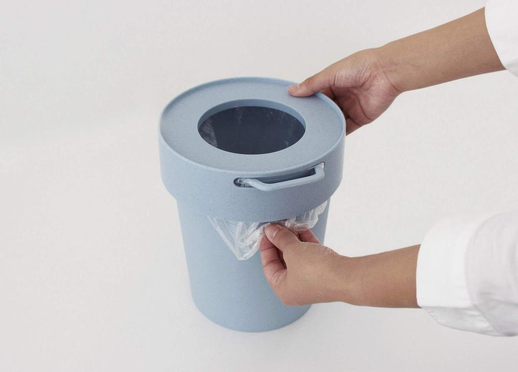 Trash can that hides bags Baked Yellow L size 10L TAPTRASH 240020 way-be