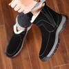 Winter Men's Cotton Shoes Leather Cowhide Snow Boots Velvet Warm Wool Men's Outdoor Men's Boots Light Boots Soft