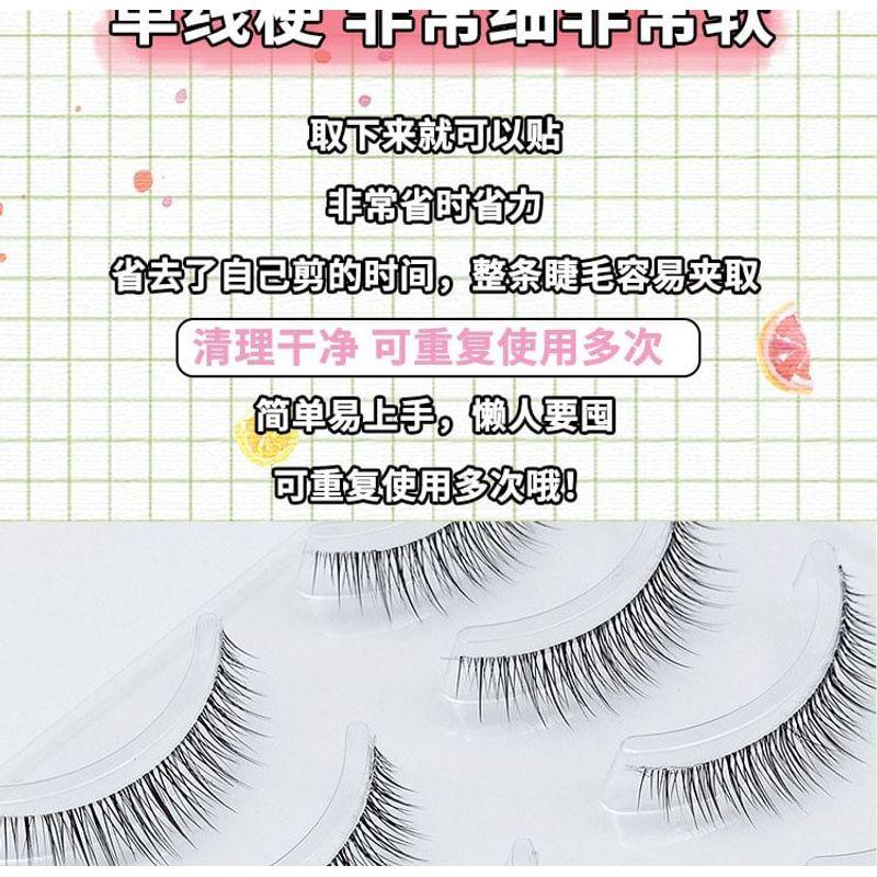 Lashie - Set of 5 Pairs: Natural Clear Band False Eyelashes