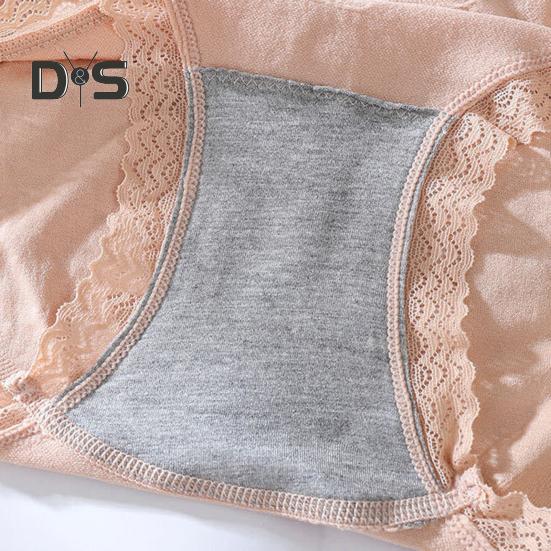 Women High Waist Seamless Panties Hip Lifting Tummy Control Lace Trim Ribbed Briefs Elastic Skinny Underpants