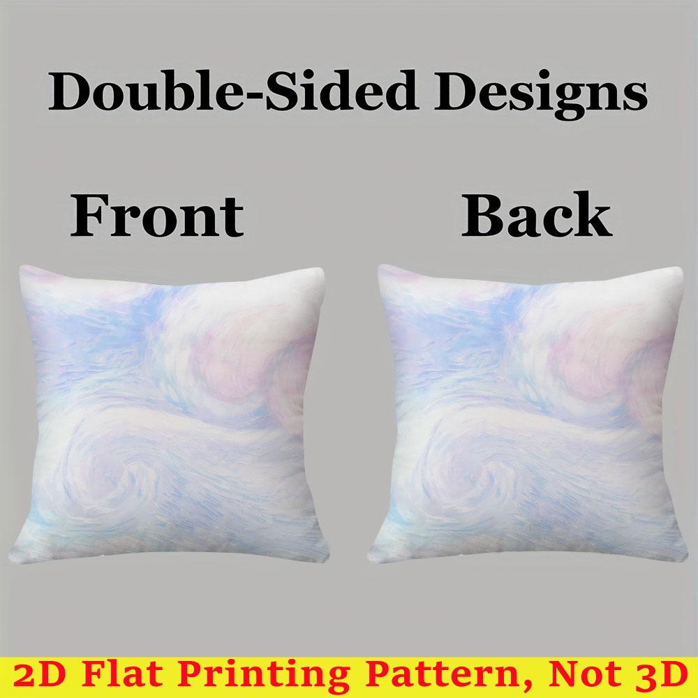Pastel Swirl Square Jacquard Pillow Cover for Sofa Office Waist Cushion Cover Home Decorative Pillowcase