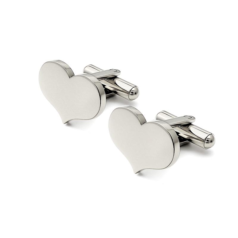 Sweet Love Heart Shape Cufflinks for Men stainless steel Dress Shirt Cuff Links Wedding Gifts Valentine s Day Father s Day Gift