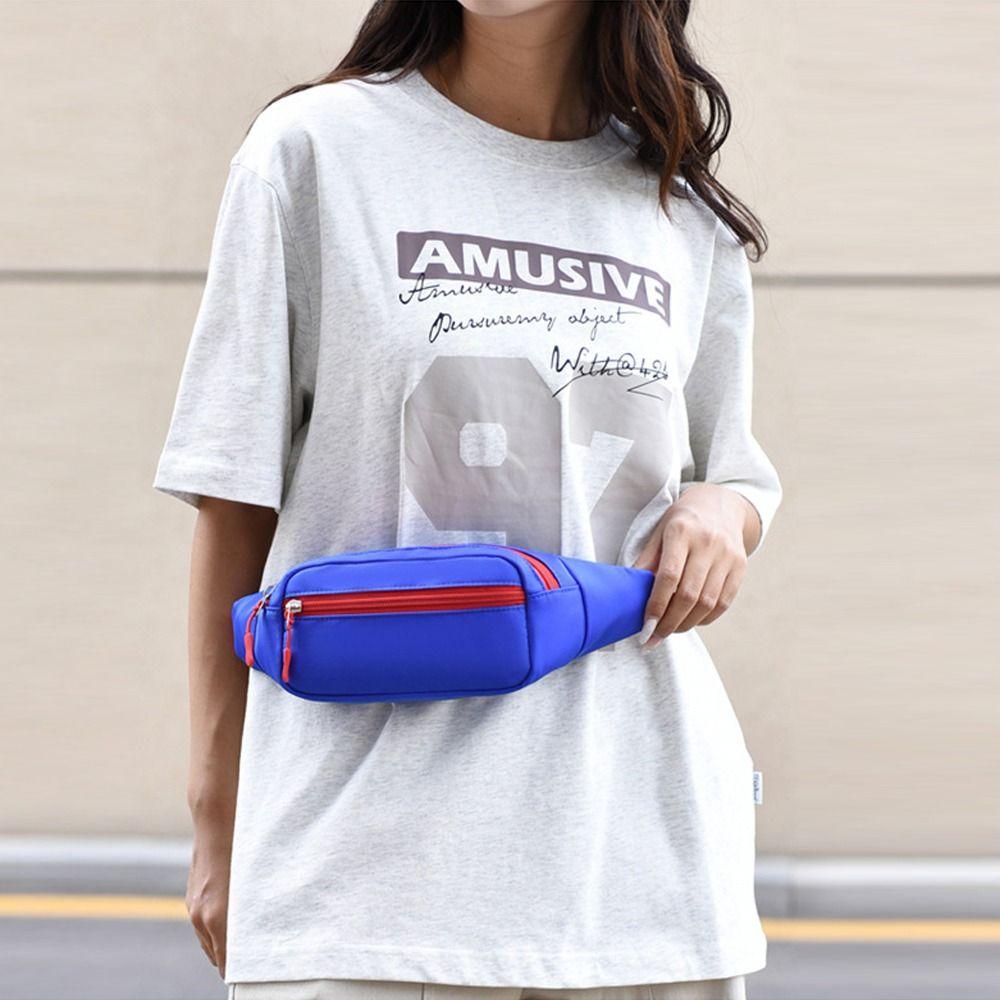 Leisure Large Capacity Women's Chest Bag Wear-resistant Black White Blue Crossbody Bag Lightweight Sports Sling Bag Running