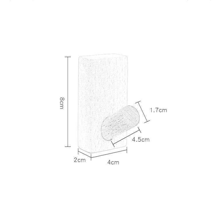 Solid Wood Punch-Free Entrance Behind The Door On The Wall Sticky Hook Clothes Hook Black Walnut