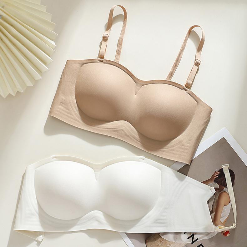 U-shaped Backless Bra for Women Gathered Together Strapless Bra Seamless Sexy Beautiful Back Anti Slip Chest Wrapped Bra