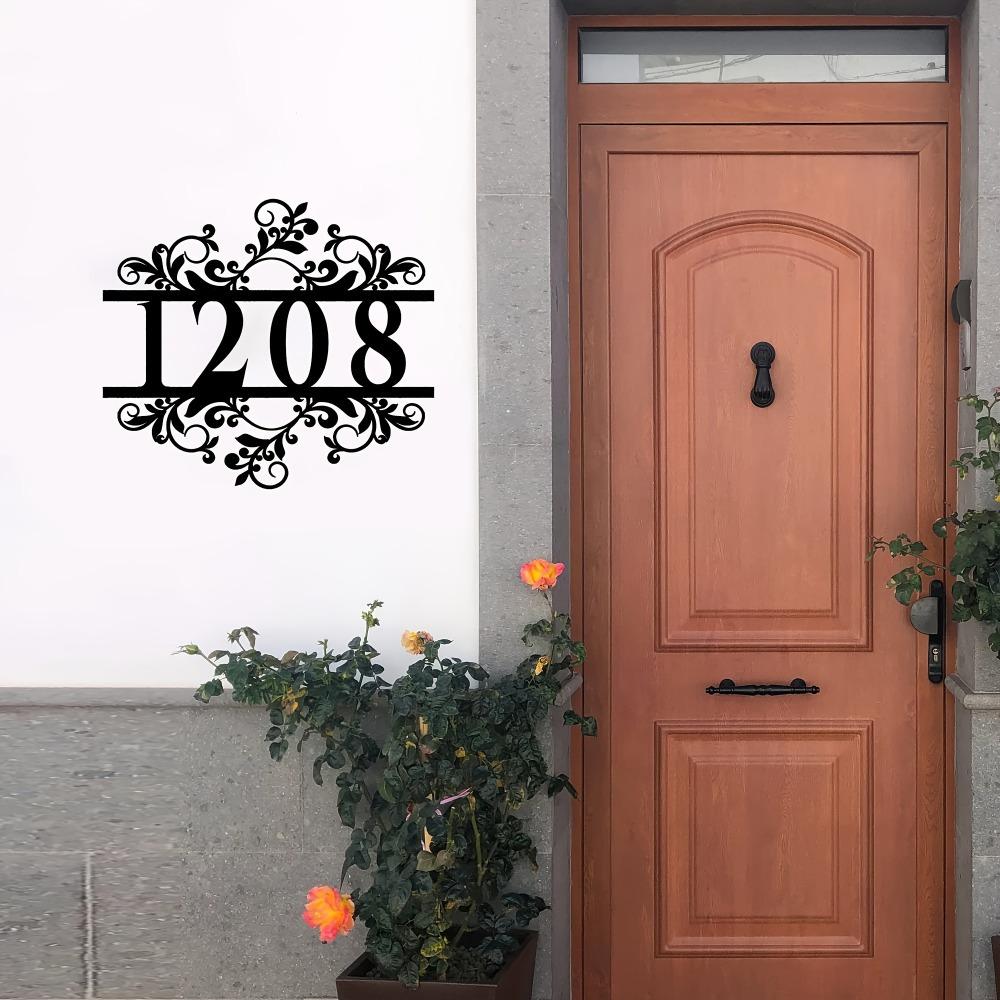 Personalized Boho Metal Address Sign, House Number Wall Art, Porch Decor, Custom Sculpture