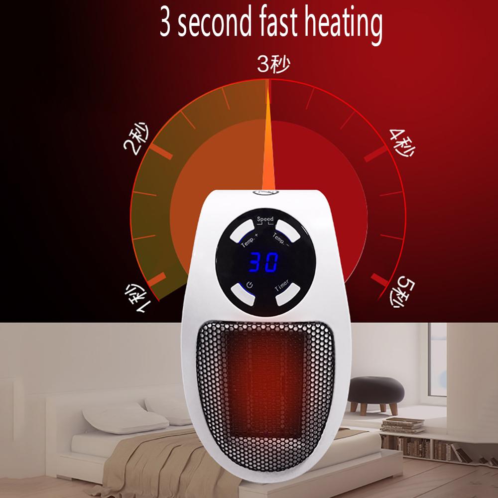 New Wall outlet heater with timer and remote control (+ remote control), US plug, 500 W