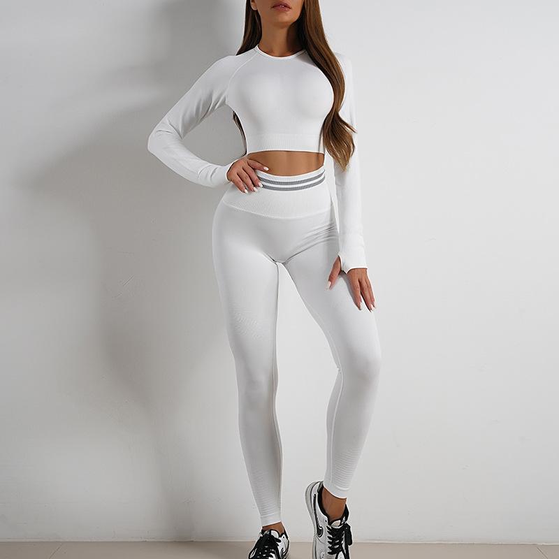 JYL Seamless Knit Yoga Set Hip Lifting Backless Fitness Outfit