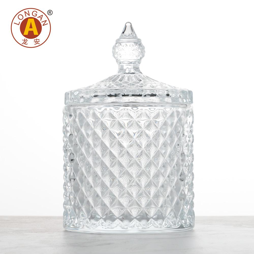 Wholesale Custom Logo Luxury Empty Clear 300Ml Frosted Glass Candle Jars Clear and Lids Factory in China 300ml чистый