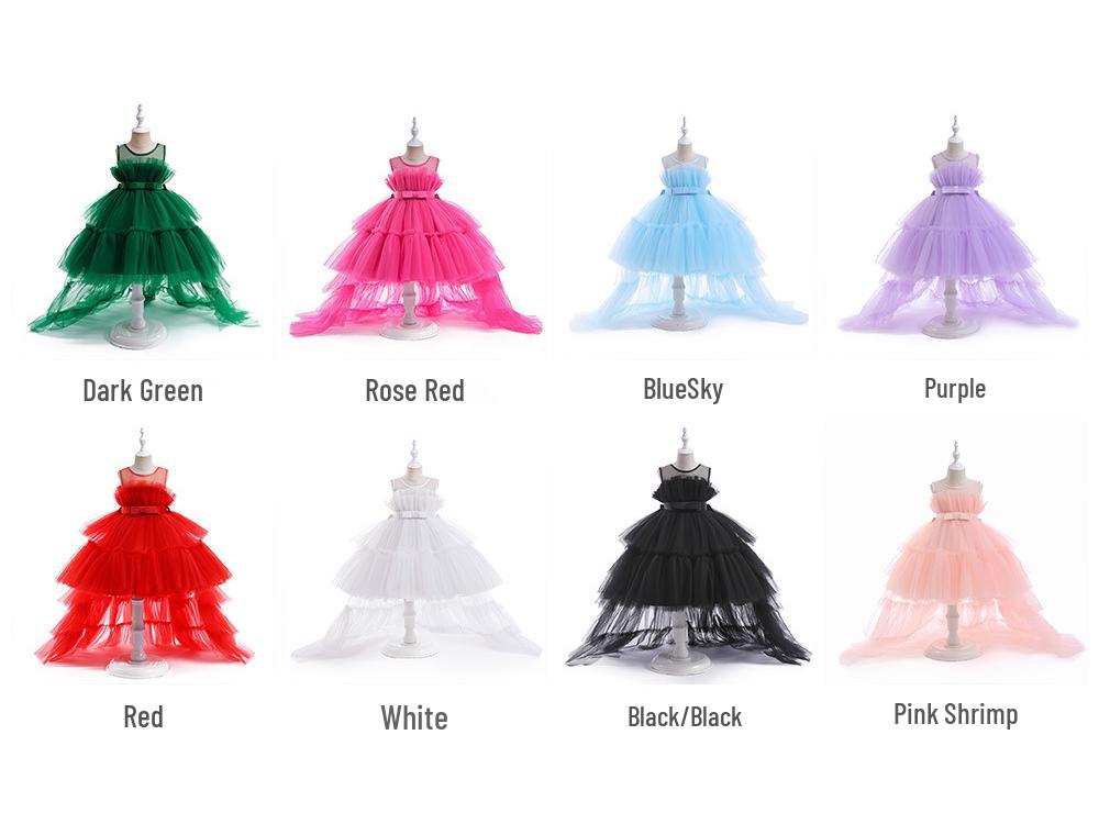 Children's Tulle Flower Girl Princess Gown - Little Girl Performance Dress