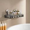 Space Aluminium Wall Shower Shampoo Rack Punch Free Wall Hanging Storage Rack  Kitchen